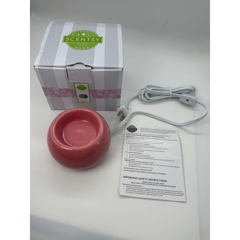 Scentsy Petal Pink Element Warmer Electric Ceramic Wax Melter 100574 Pink Round